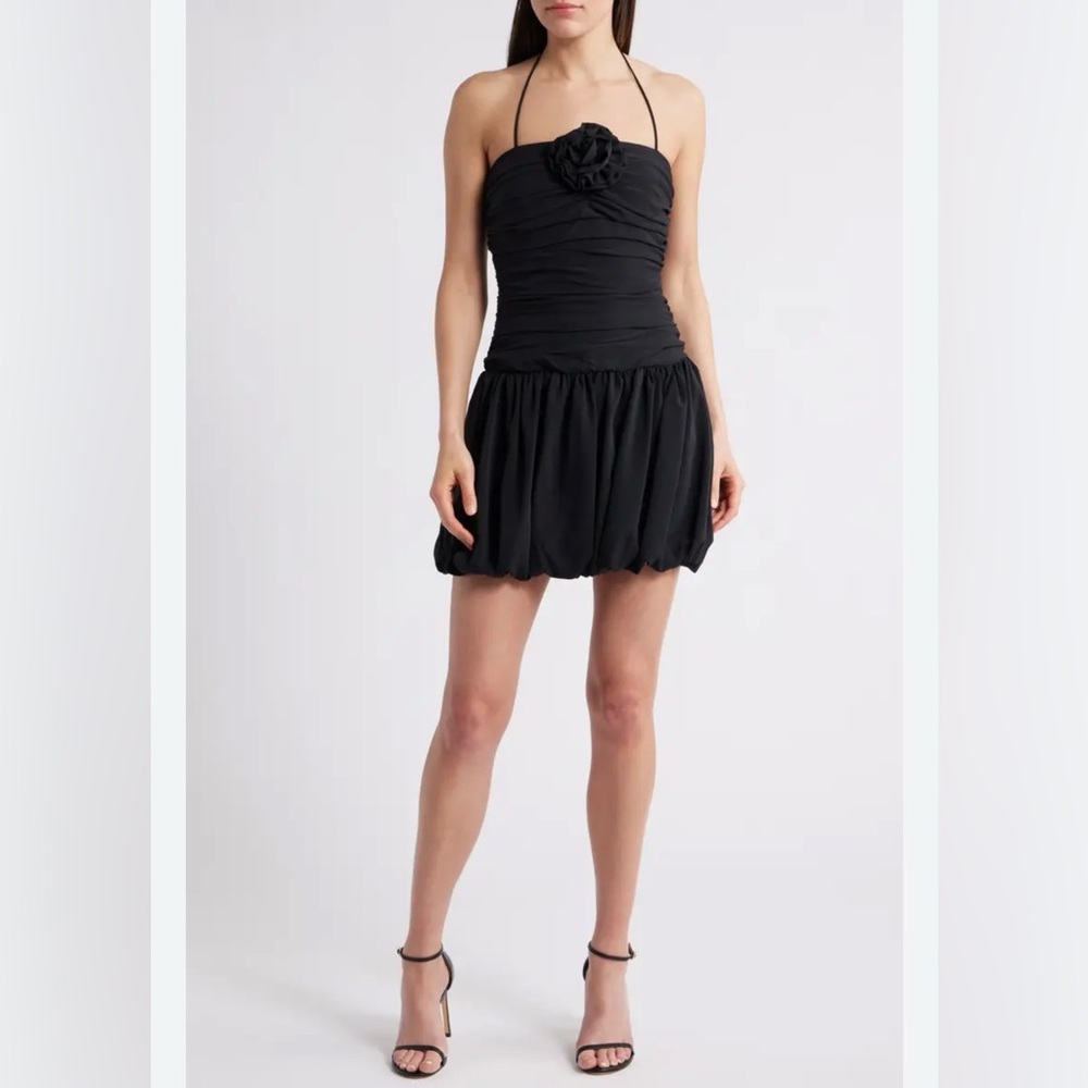 Lucy Paris Black Halter Mini Dress